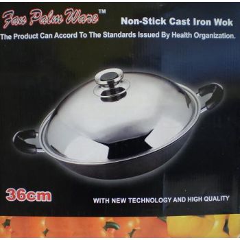 FAN PALM WARE - NON-STICK CAST IRON WOK (36CM)